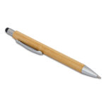 Bambusowy długopis i latarka w pudełku Pelak, beżowy - obrazek 4