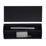 Zestaw upominkowy długopis i brelok Couple, srebrny - obrazek 2