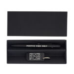 Zestaw upominkowy długopis i brelok Couple, czarny - obrazek 2