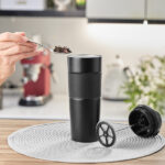 Kubek termiczny z french press Aspet 450 ml, czarny - obrazek 7