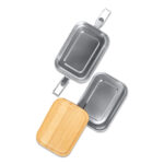 Double lunch box Alcora 1100 ml, srebrny - obrazek 2