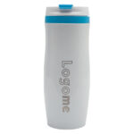 Kubek termiczny Viki 390 ml, niebieski/biały - obrazek 6