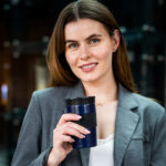 Kubek termiczny Husavik 320 ml, granatowy - obrazek 5