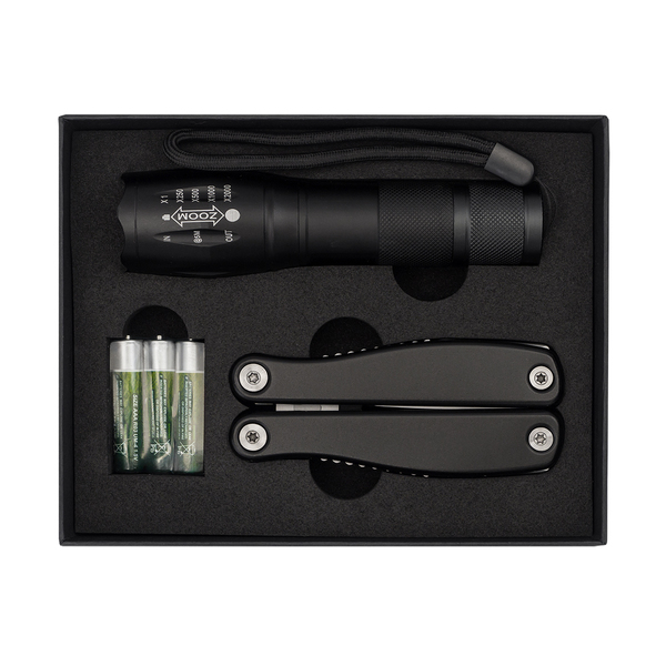 R17568_02 Narzędzie wielofunkcyjne z latarką Figoti, czarny - obrazek 1