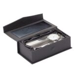 Kryształowy przycisk do papieru z zegarem Cristalino, transparentny - obrazek 2