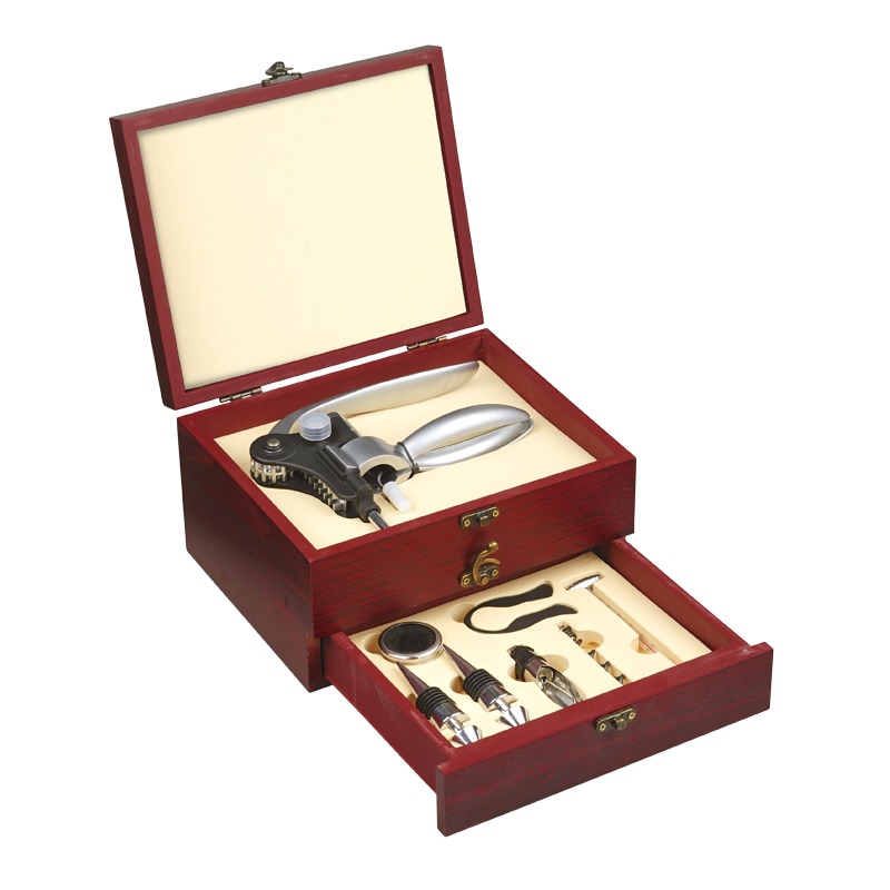 R22551 Zestaw do wina Double Decker, brązowy - obrazek 1