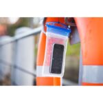 Wodoodporny pokrowiec na telefon Crystal, transparentny/niebieski - obrazek 3