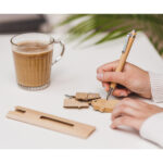 Bambusowy brelok z karteczkami memo Homeland, beżowy - obrazek 7