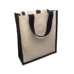 Torba bawełniana z jutą Fibra, czarny - obrazek 2